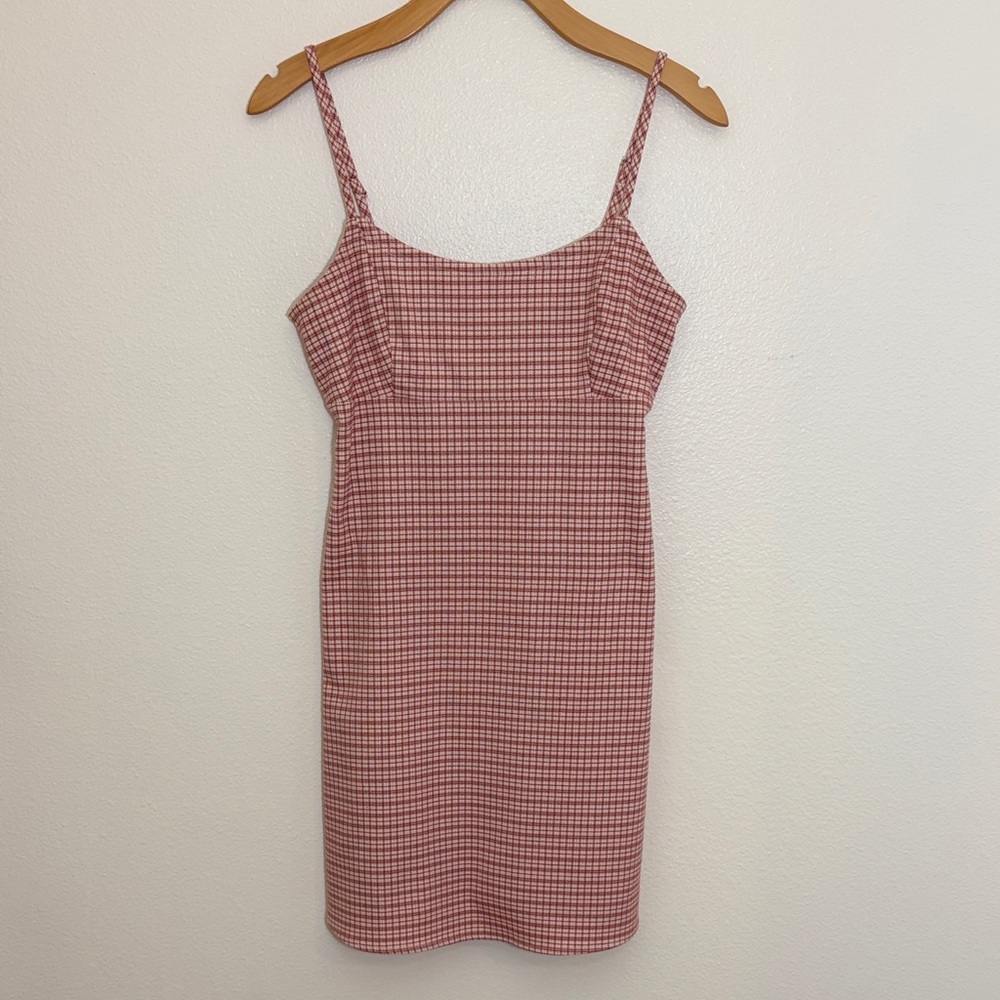 John Galt Brandy Melville Red Pink Spaghetti-Strap Mini Dress